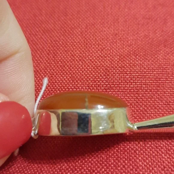 NEW Sterling silver carnelian pendant - Picture 5 of 7